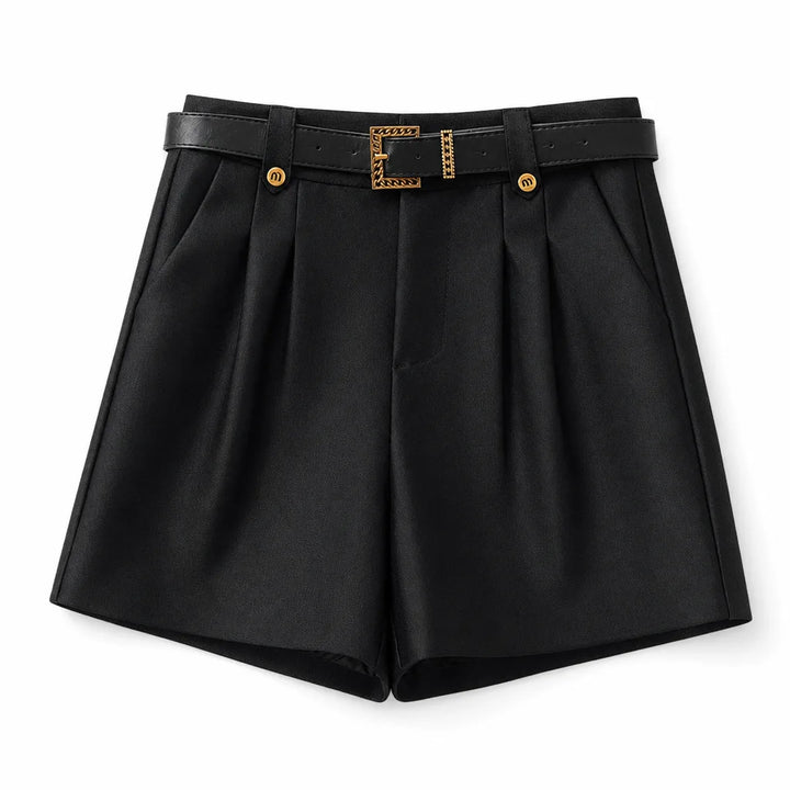 Madeline High Waist Shorts - Color:Black;Size:XS