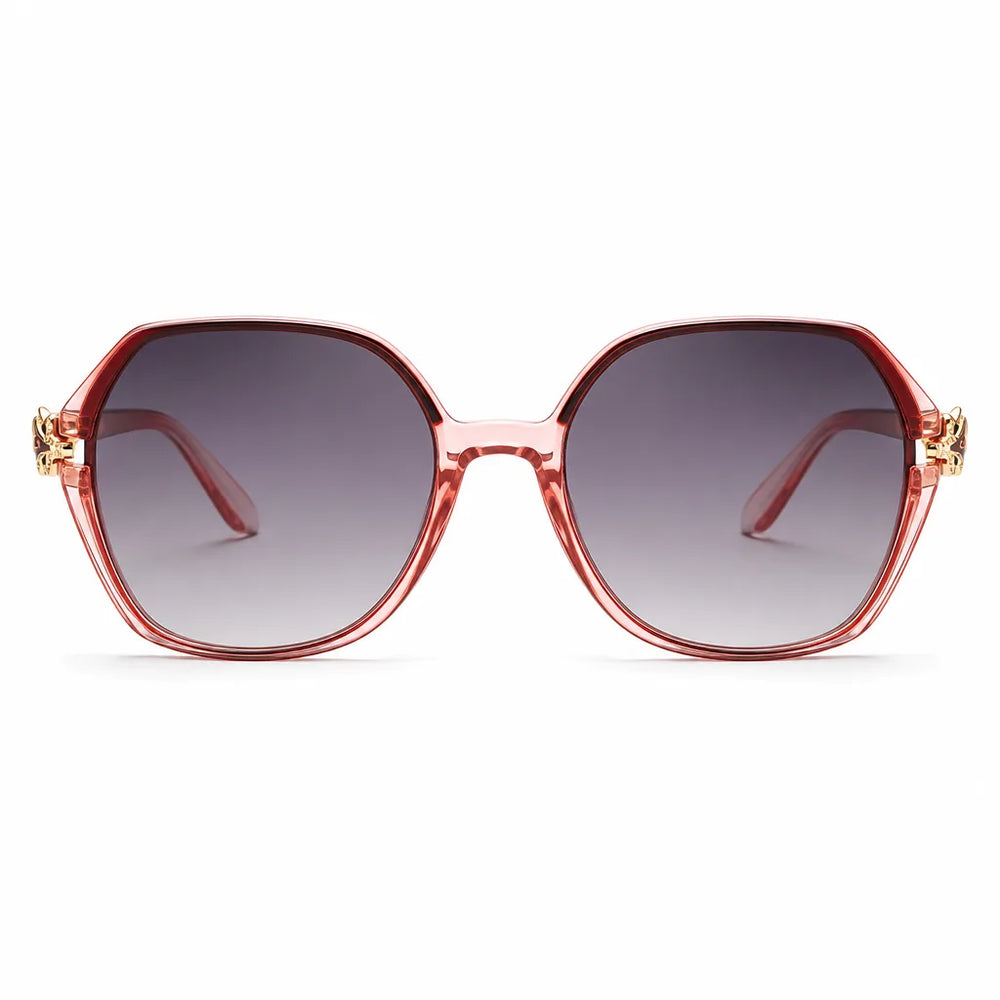 Women's Red frame with gradient gray C2 June Oversized Square Shades