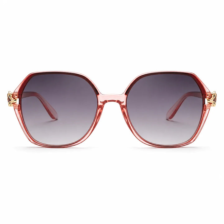 Women's Red frame with gradient gray C2 June Oversized Square Shades