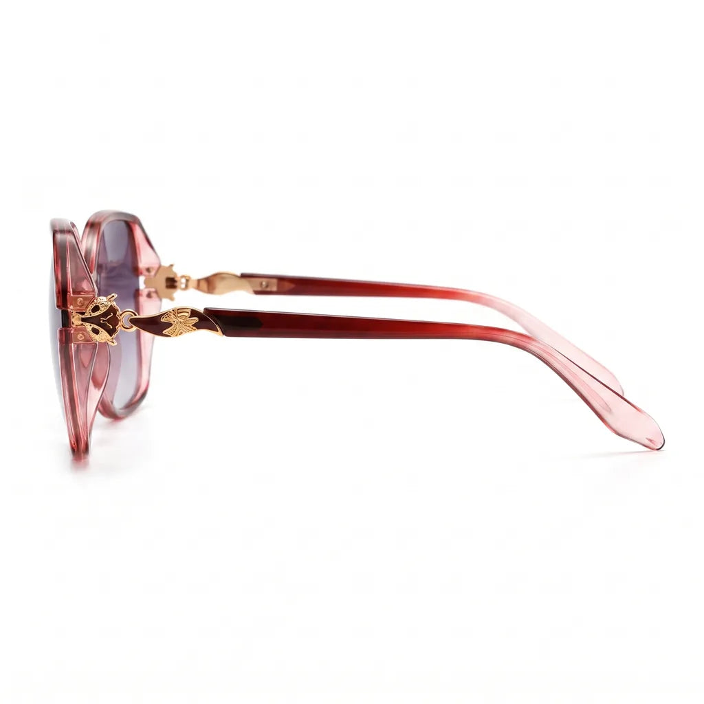 Women's Red frame with gradient gray C2 June Oversized Square Shades