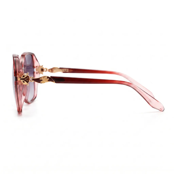 Women's Red frame with gradient gray C2 June Oversized Square Shades