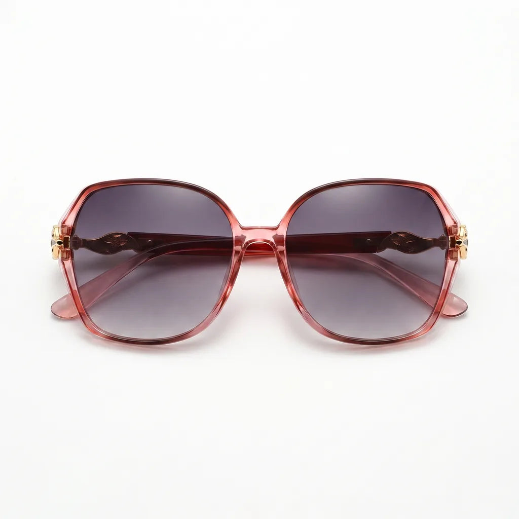 Women's Red frame with gradient gray C2 June Oversized Square Shades