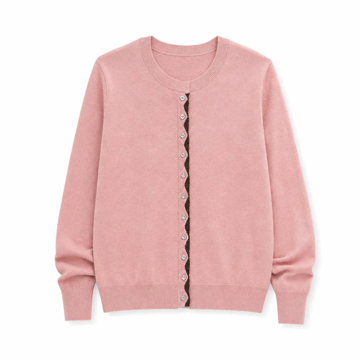 Madeline Panelled Knit Top - Color:Pink;Size:L