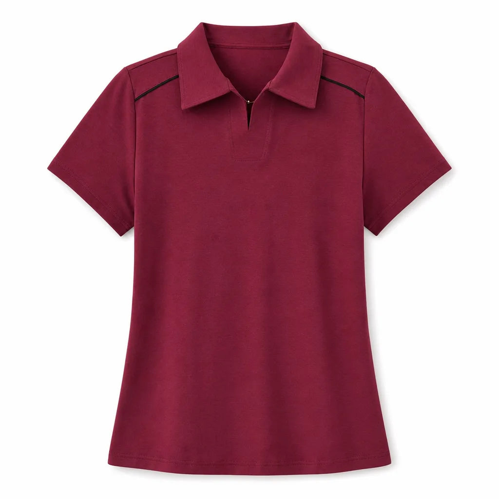 Madeline Polo Shirt - Color:Red;Size:S