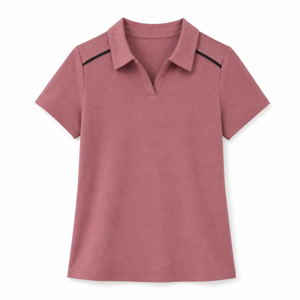 Madeline Polo Shirt - Color:Rose;Size:S