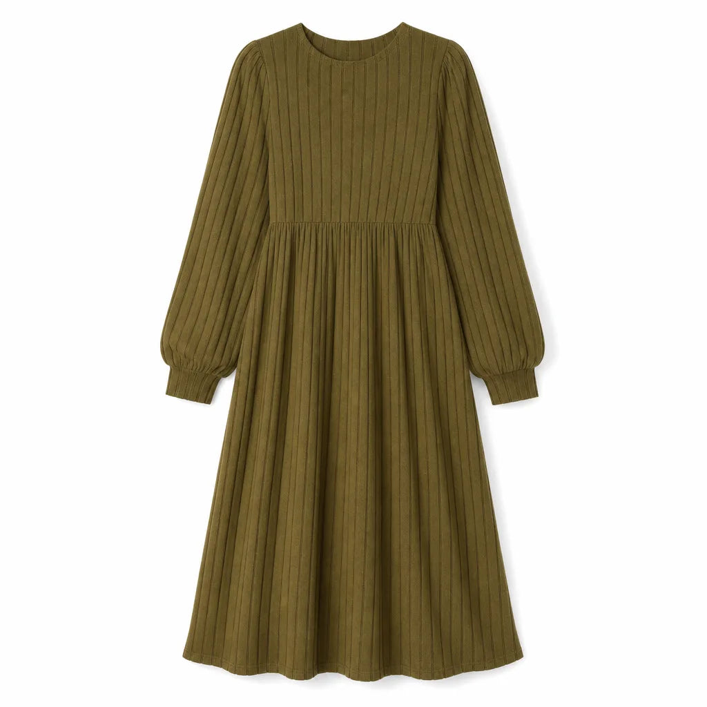 Women's Brown Burgess Ribbed Knit Dress