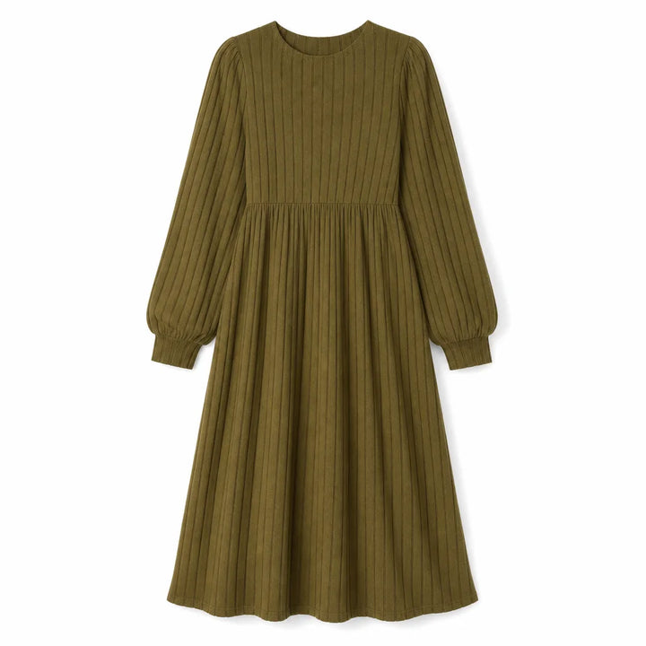 Women's Brown Burgess Ribbed Knit Dress