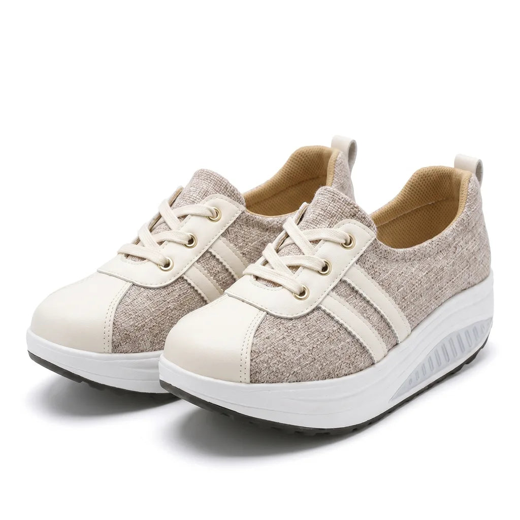Women's Beige Marston Chunky Low-Top Sneakers