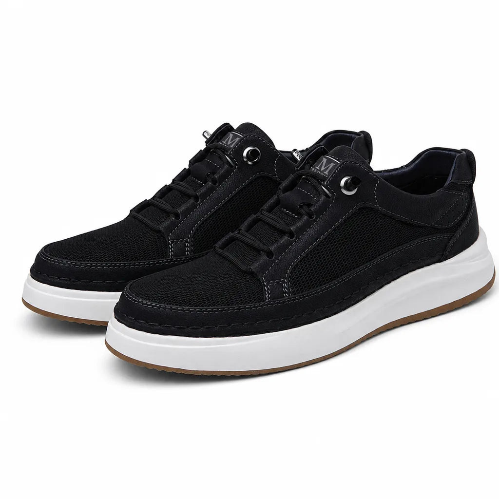 Men's Black Dempsey Leather Low Top Sneakers