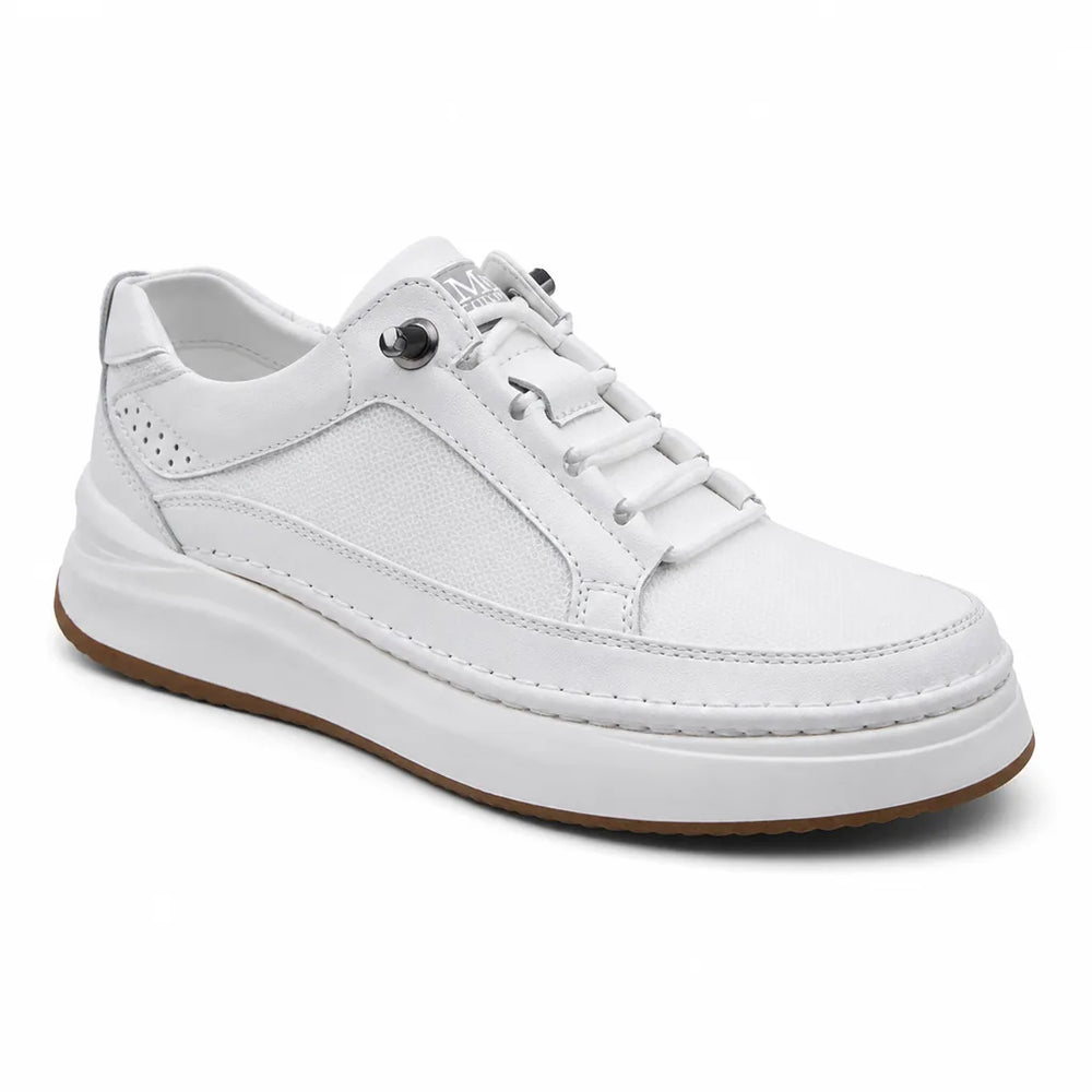 Men's White Dempsey Leather Low Top Sneakers