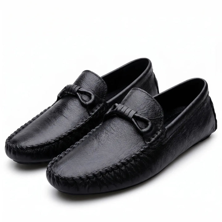 Marcus Italian Leather Loafers - Color:Black;Size:38