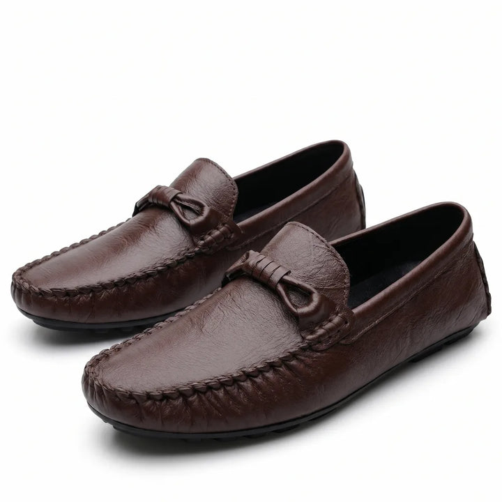 Marcus Italian Leather Loafers - Color:Brown;Size:38