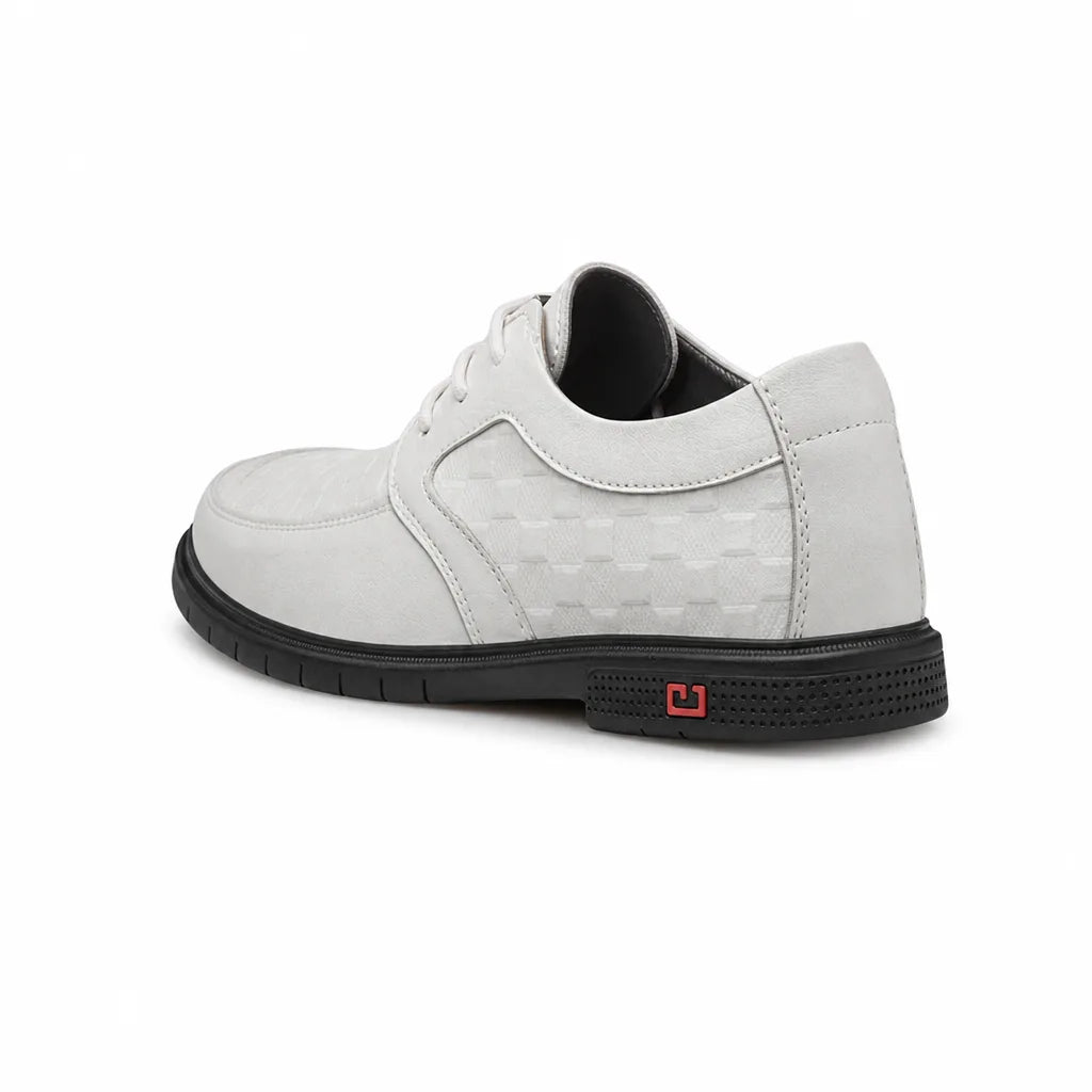 Men's White Marshall Embossed Lace-Up Derbies