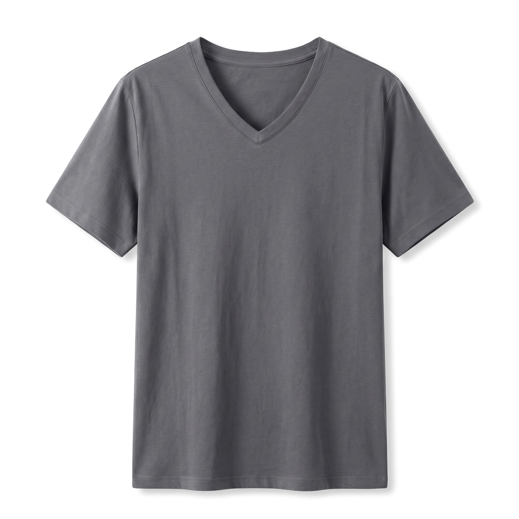 Mason Cotton V-Neck T-Shirt - Color:Charcoal;Size:S