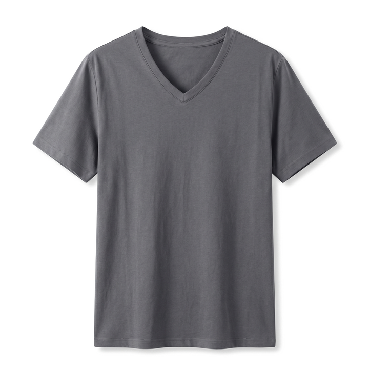 Mason Cotton V-Neck T-Shirt - Color:Charcoal;Size:S