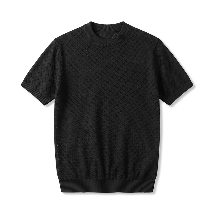Mateo Mesh Knit Top - Color:Black;Size:S