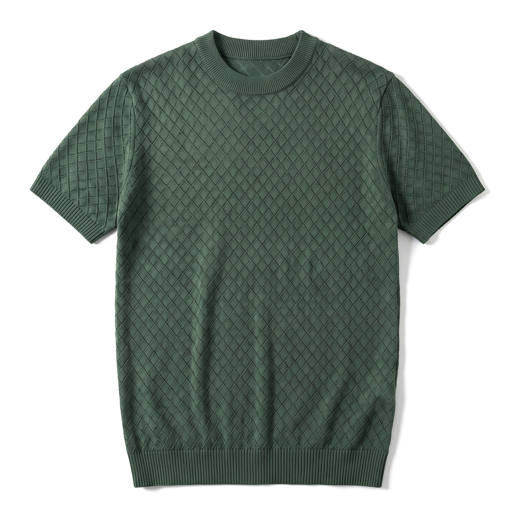 Mateo Mesh Knit Top - Color:Dark Green;Size:S