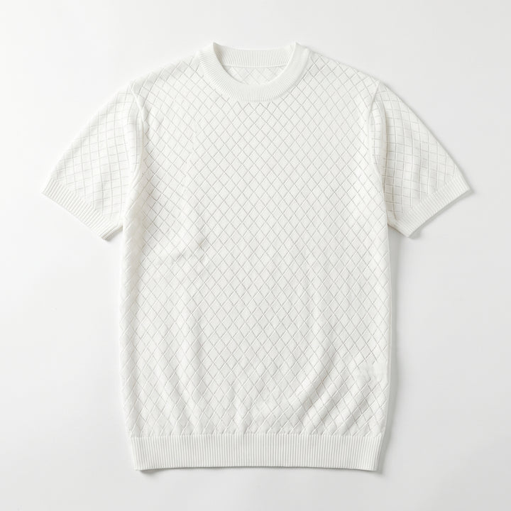 Mateo Mesh Knit Top - Color:White;Size:S