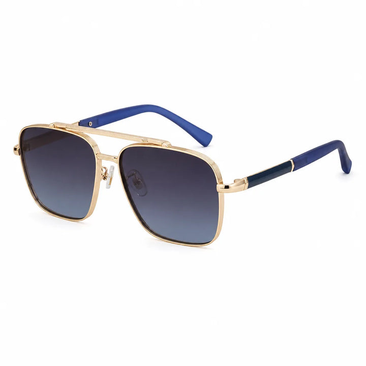 Matthew Double Bridge Shades - Color:Golden Blue