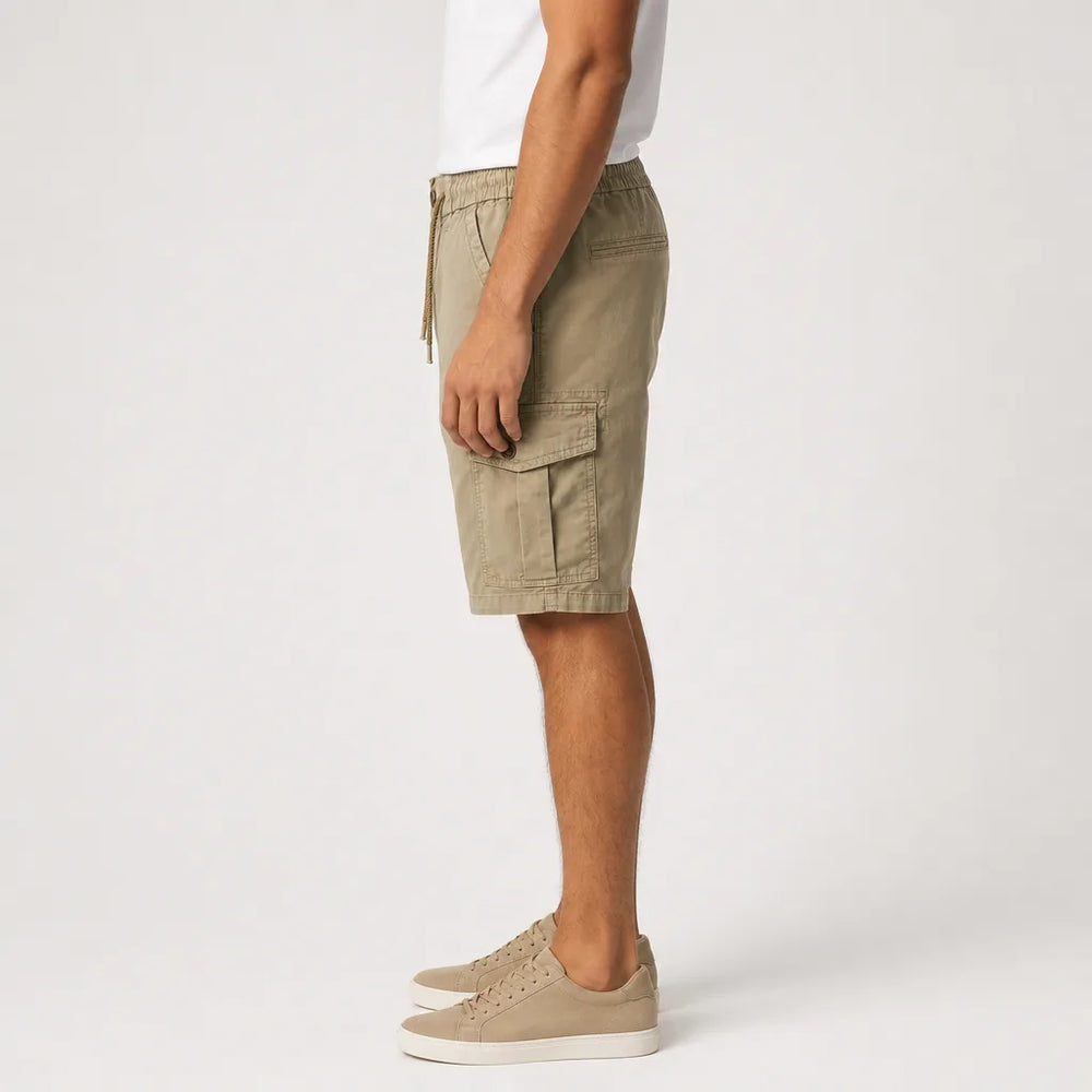 Men's Beige Regina Loose Cargo Shorts