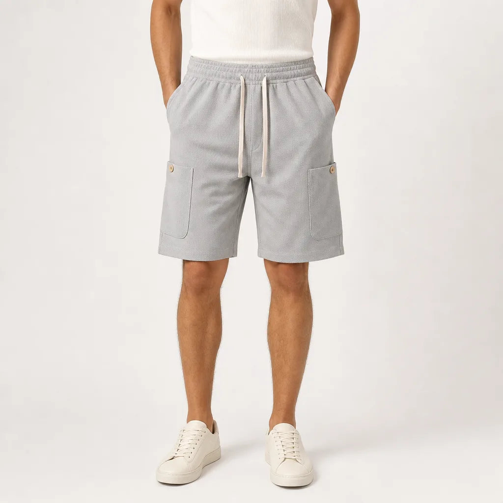 Men's Light Gray Maisie Waffle Knit Shorts