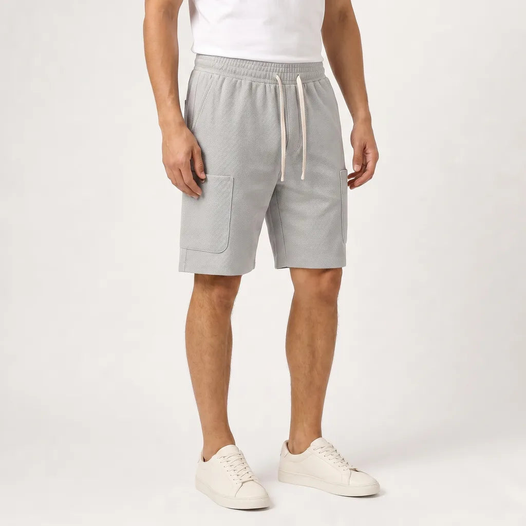 Men's Light Gray Maisie Waffle Knit Shorts