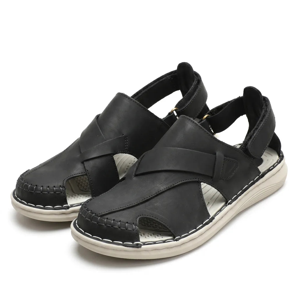 Montana Leather Trail Sandals - Color:Black;Size:38