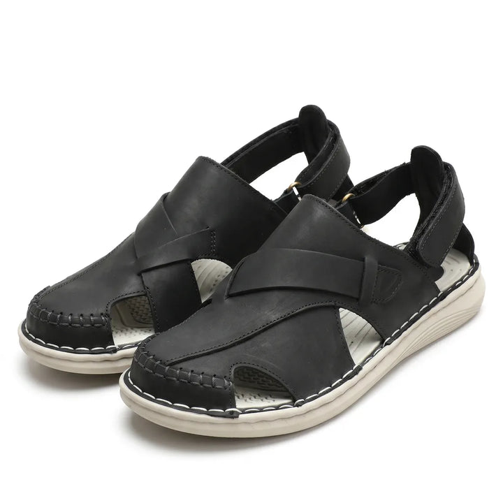 Montana Leather Trail Sandals - Color:Black;Size:38