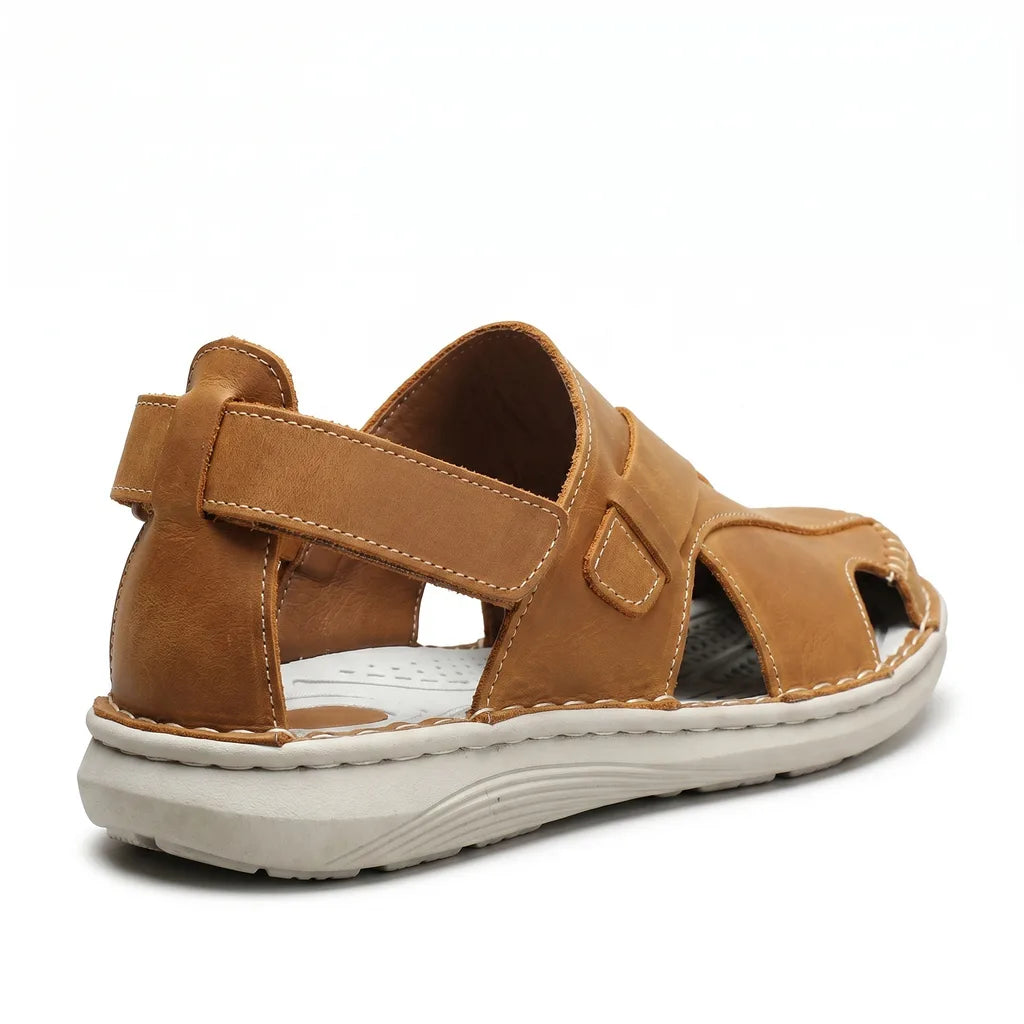 Men's Brown Parsons Leather Closed Toe Sandals
