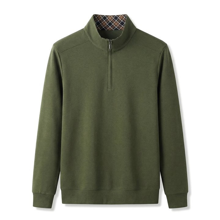 Moss Green Xidushi Cotton Mock-Neck Top 3