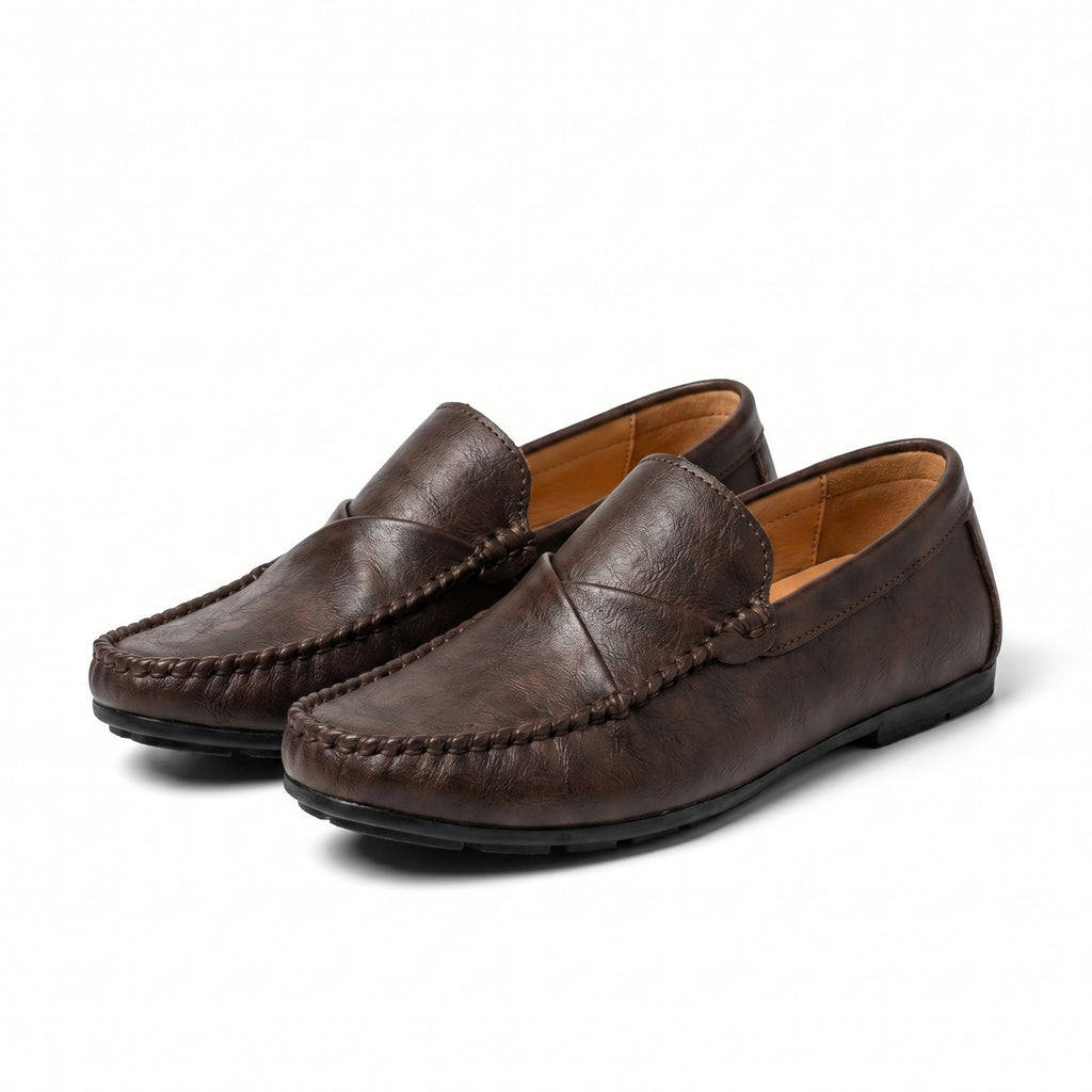 Naomi Vance Slip-On Loafers - Color:Brown;Size:39