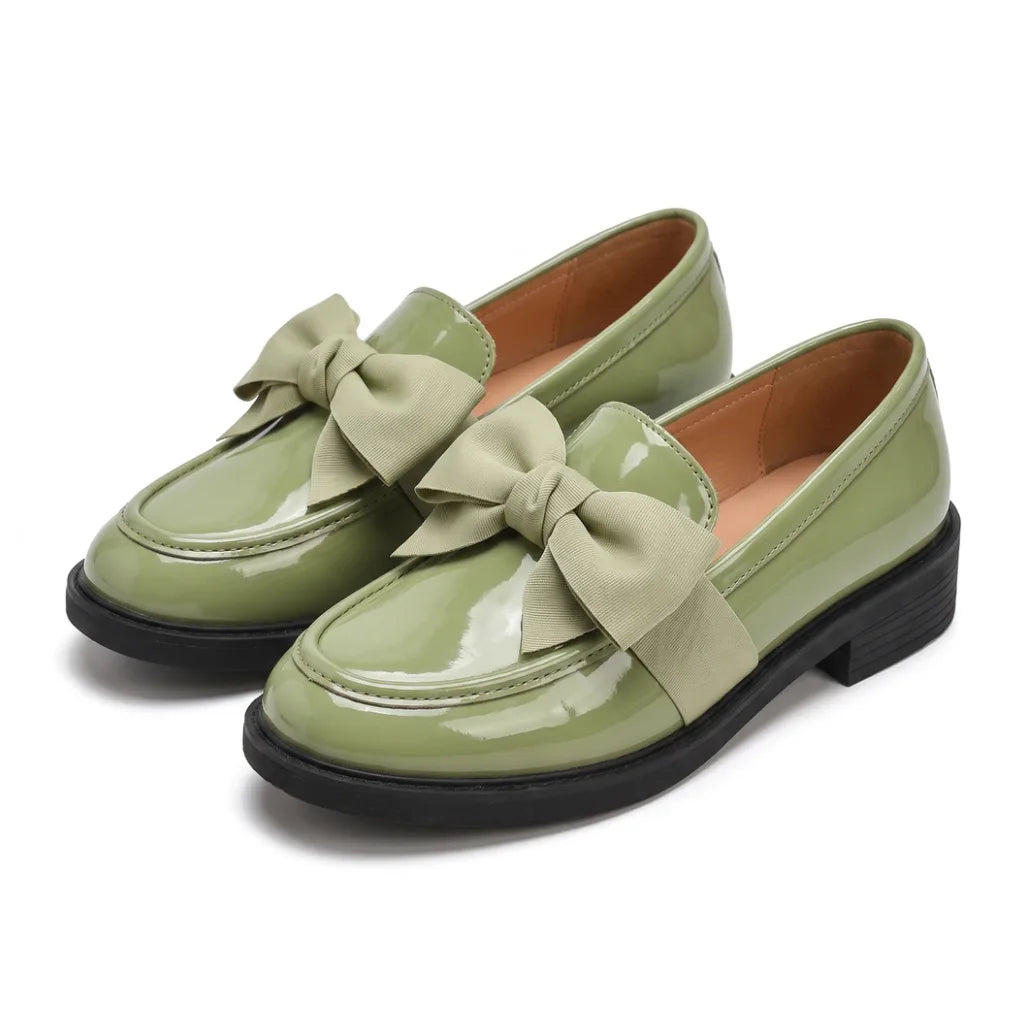 Natalia Platform Loafers - Color:Green;Size:35