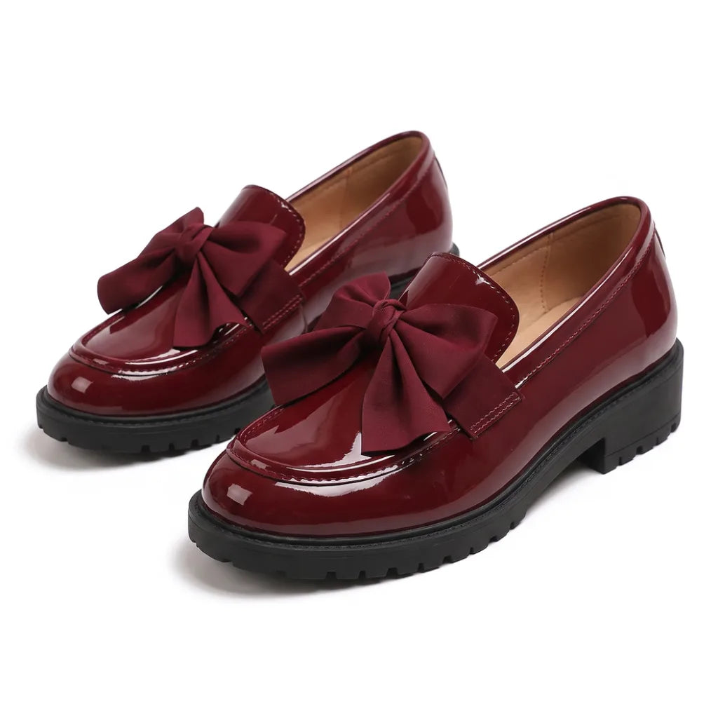 Natalia Platform Loafers - Color:Red;Size:35