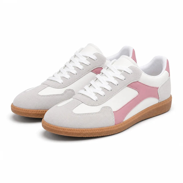Natalie Contrast Panel Sneakers - Color:Pink;Size:36