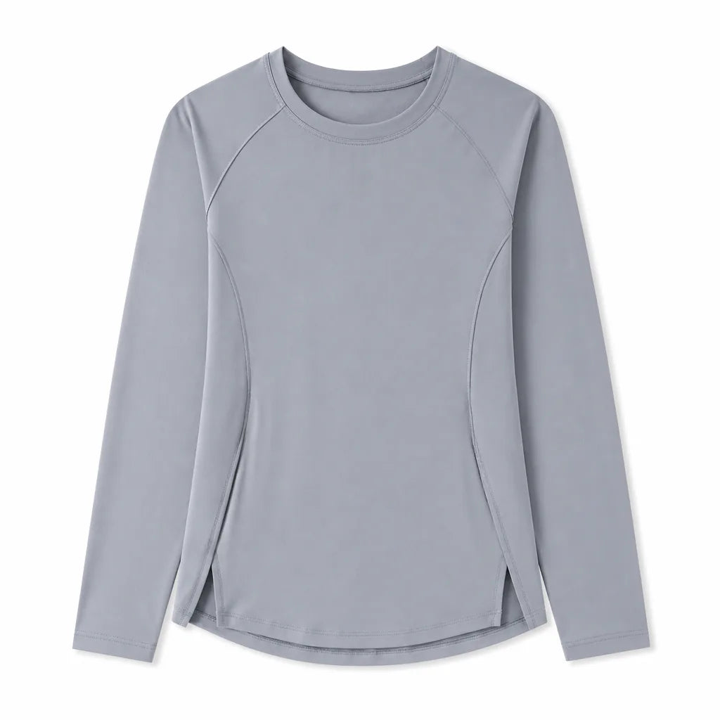 Natalie Long Sleeve T-Shirt - Color:Grey Blue;Size:S