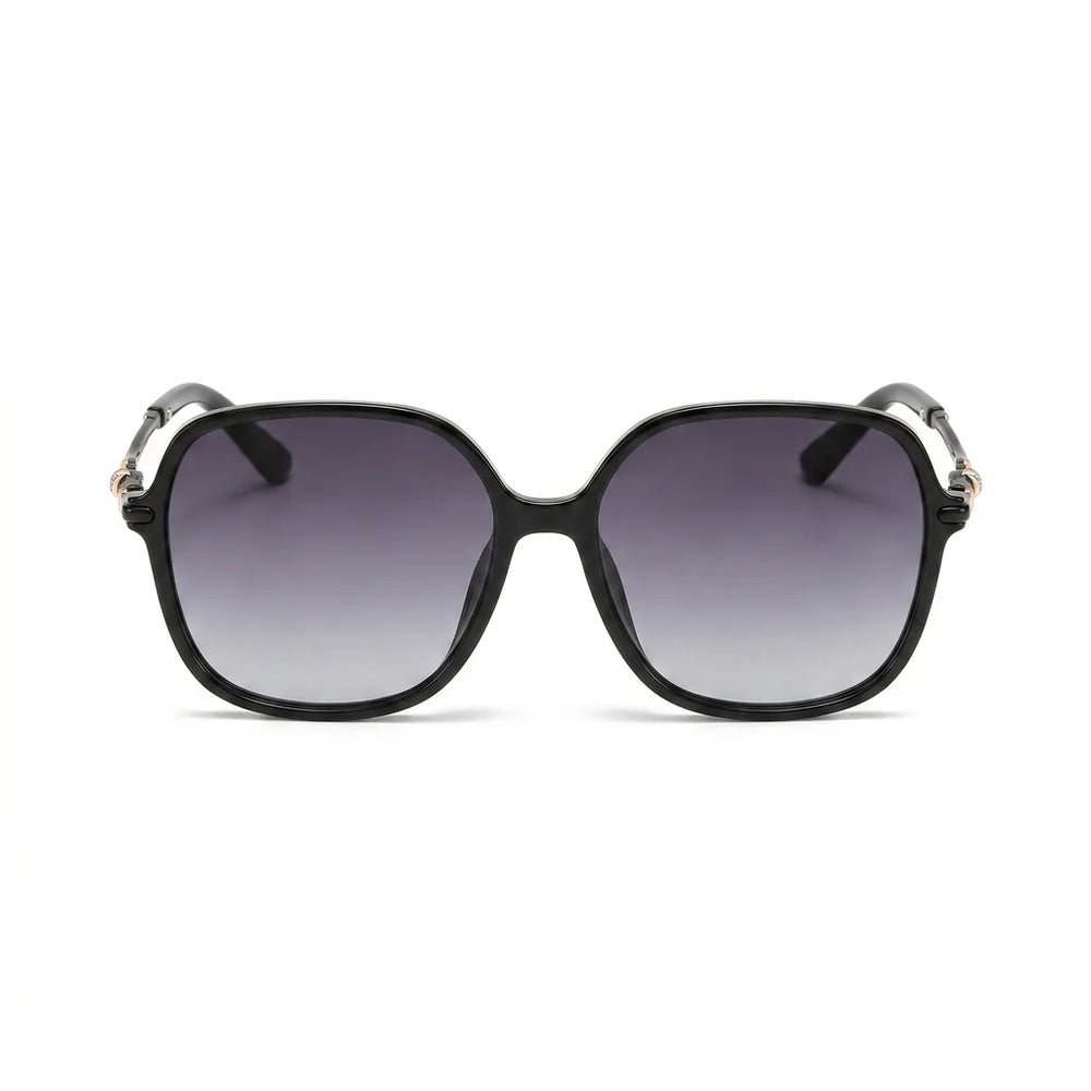 Women's Black frame with gradient gray lenses C1 Compton Gradient Square Shades