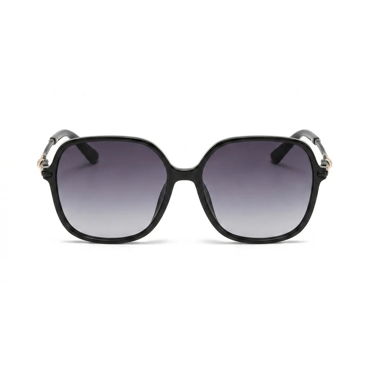 Women's Black frame with gradient gray lenses C1 Compton Gradient Square Shades