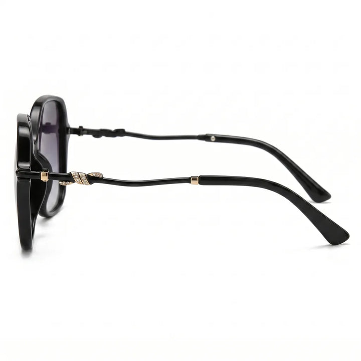 Women's Black frame with gradient gray lenses C1 Compton Gradient Square Shades