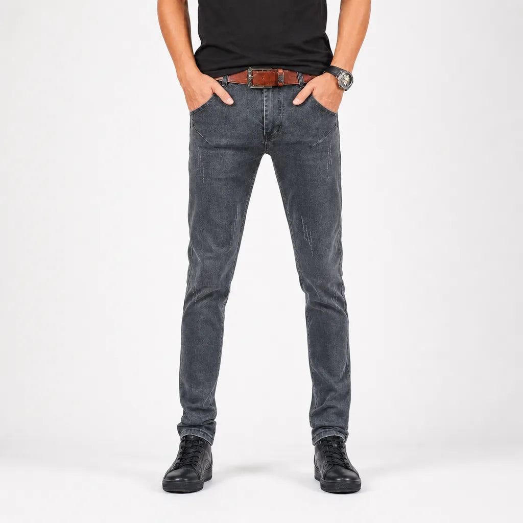 Men's Gray Estelle Cotton Slim Jeans