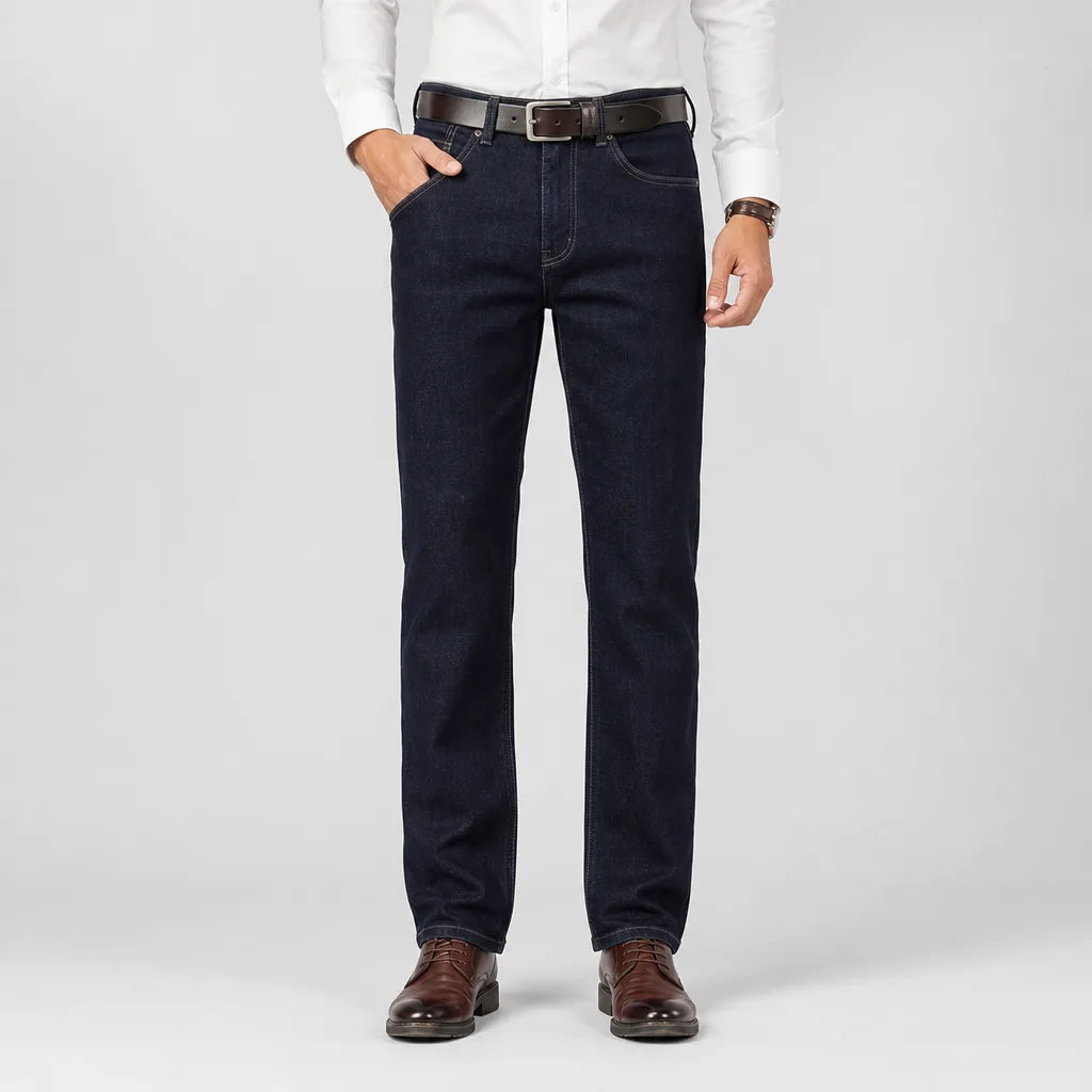 Men's Blue Chapman Fleece-Lined Cotton Jeans