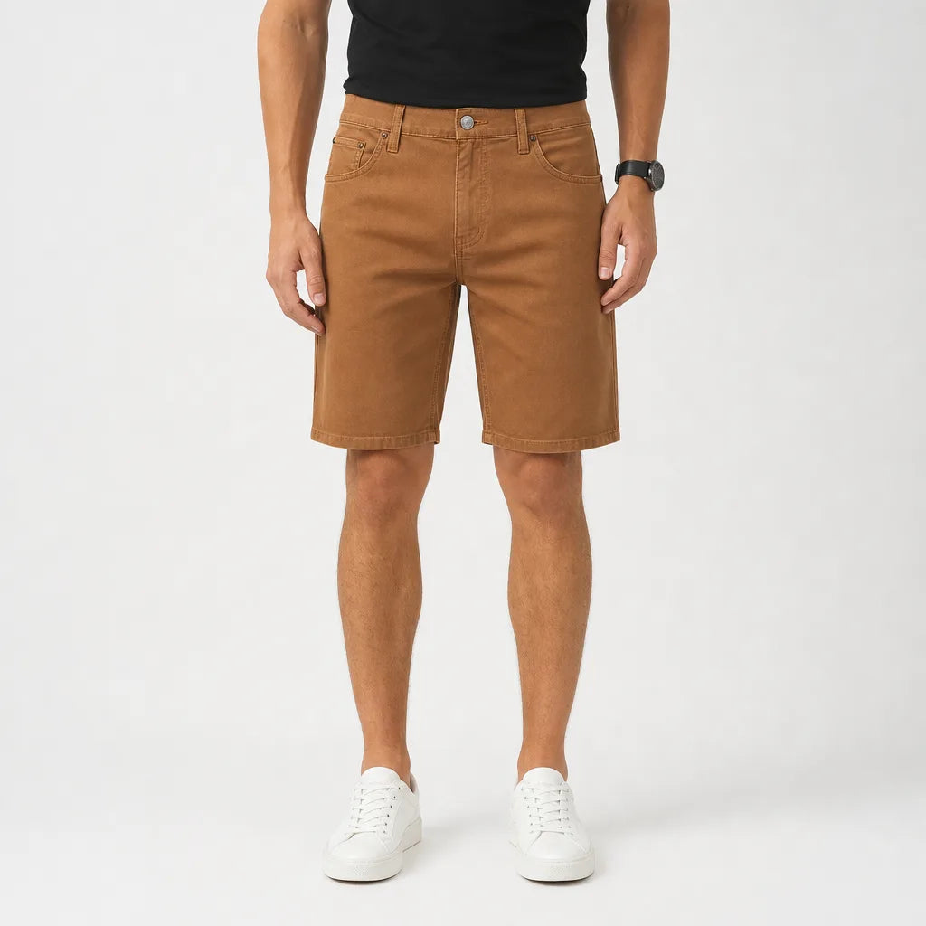 Men's Brown Cohen Cotton Straight Shorts