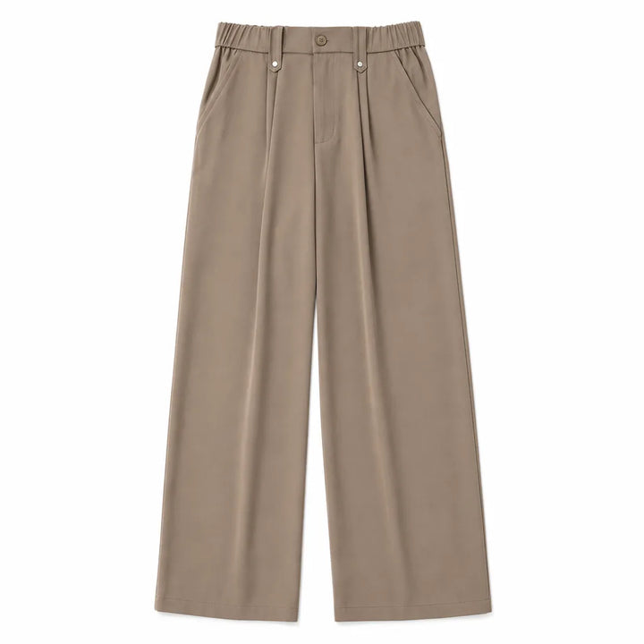 Nathan Straight Trousers - Color:Beige;Size:XS