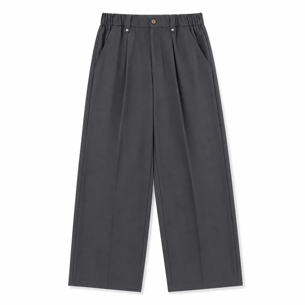 Nathan Straight Trousers - Color:Gray;Size:XS