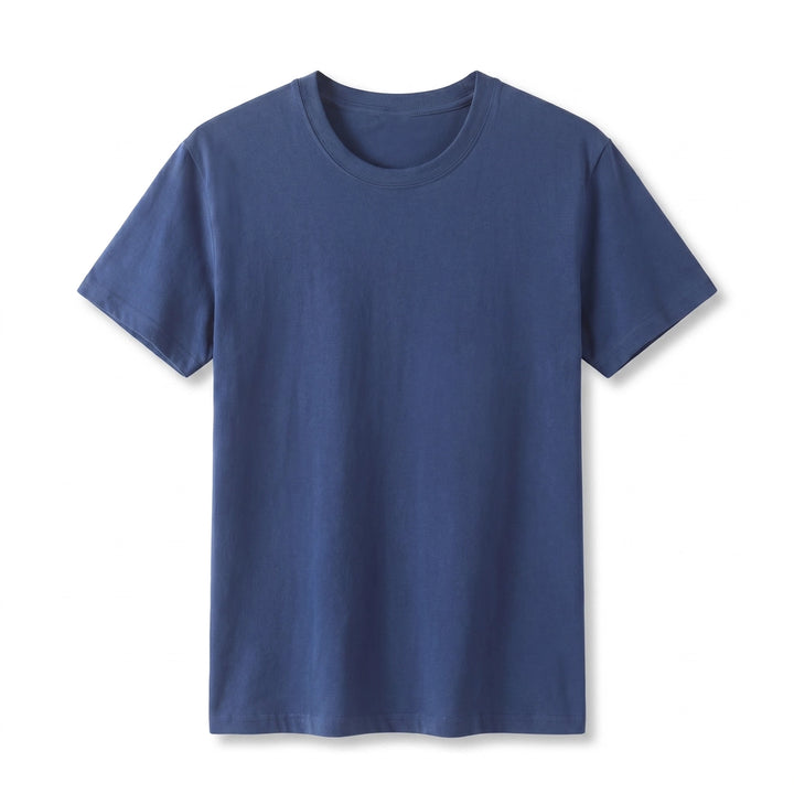 Mark Cotton Crewneck T-shirt  - Color:Navy;Size:XS