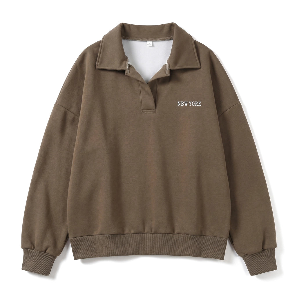 New York Polo Sweatshirt - Color:Brown;Size:S