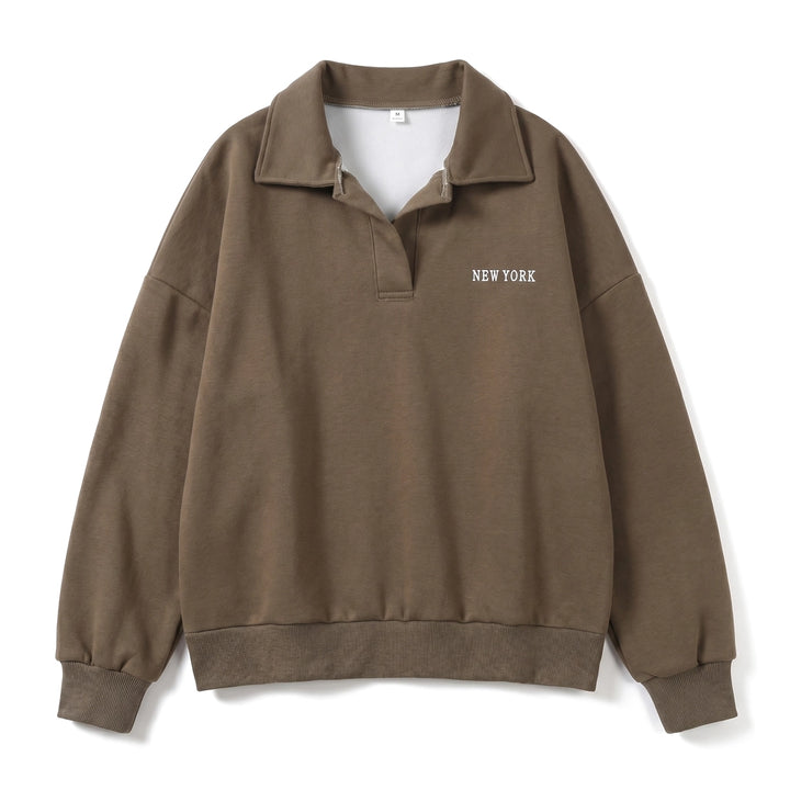 New York Polo Sweatshirt - Color:Brown;Size:S