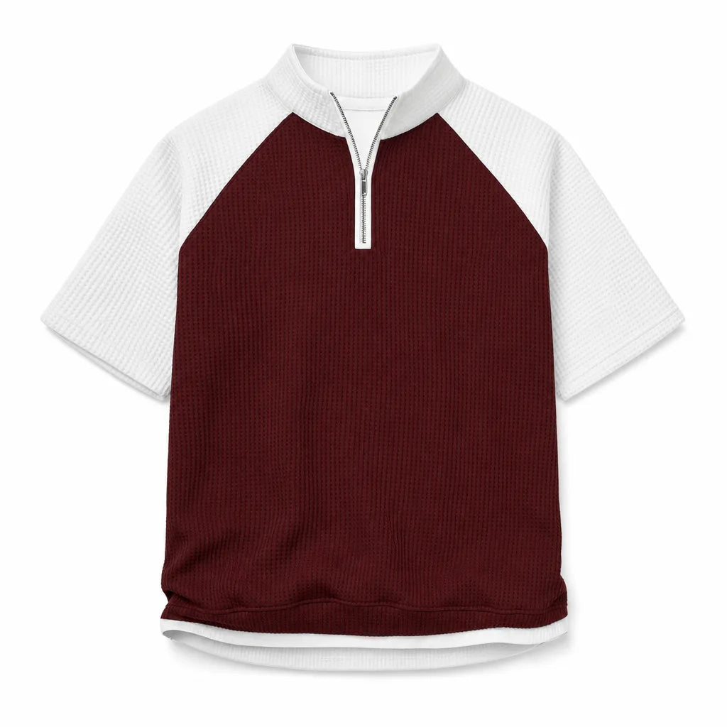 Nicholas Knit Polo Shirt - Color:Wine Red;Size:S