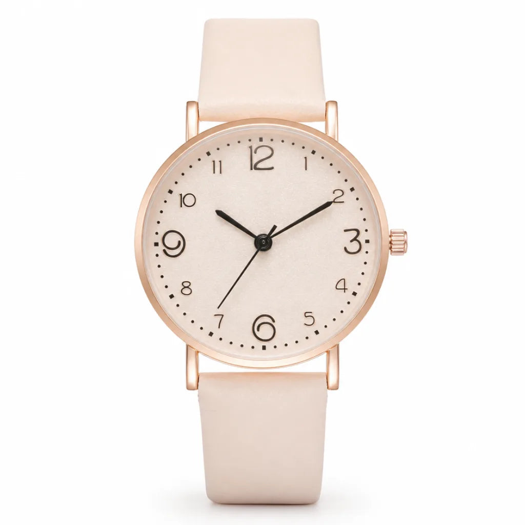 Nicole Minimal Watch - Color:Beige;Size:One size