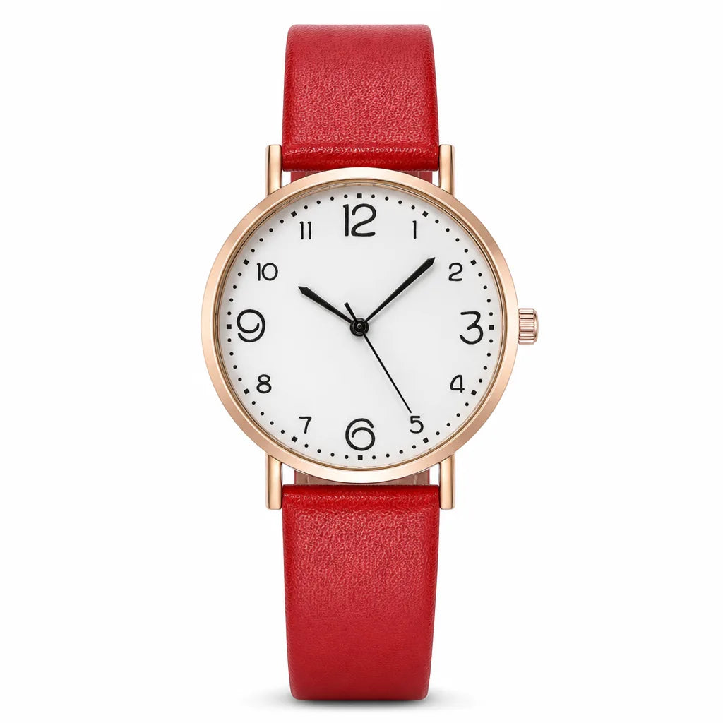 Nicole Minimal Watch - Color:Red;Size:One size