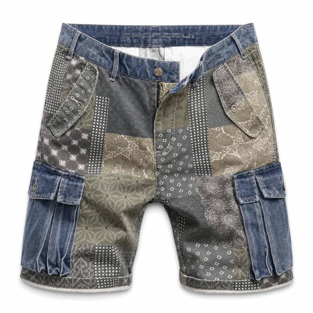 Noah Cotton Denim Shorts - Color:Blue;Size:28